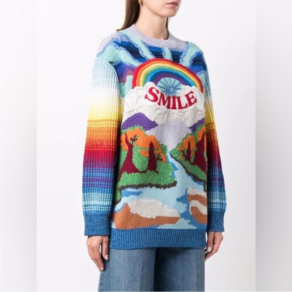 NWOT STELLA MCCARTNEY Kind intarsia wool and cotton-blend sweater 40 $1,295 - Picture 3 of 16